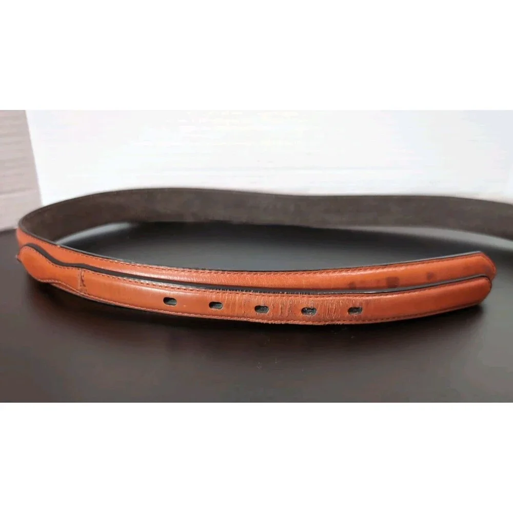 VINTAGE CABELA'S LIGHT BROWN COWHIDE LEATHER BELT SIZE 38   USA